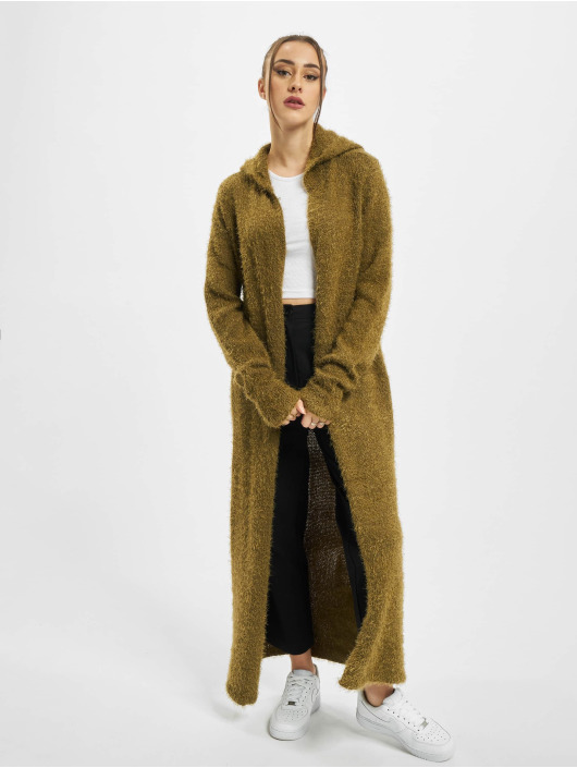 Urban Classics Cardigan Ladies Hooded Feather olive