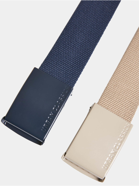 Urban Classics Ceinture Colored Buckle Canvas 2-Pack beige