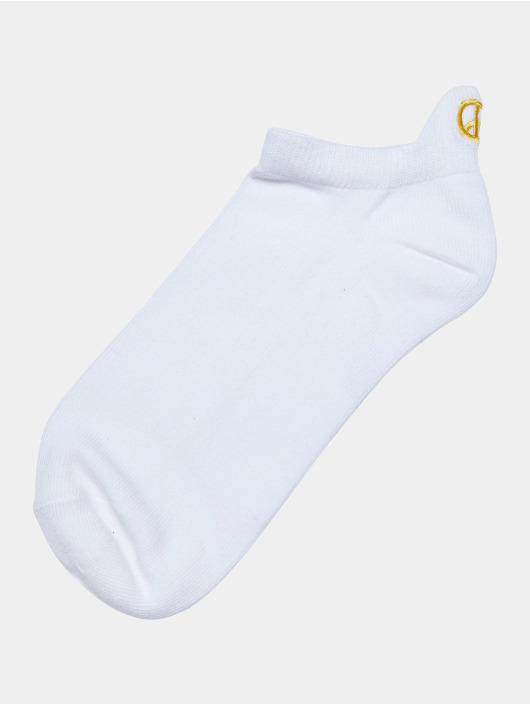 Urban Classics Chaussettes Peace Fancy Edge No Show 3-Pack blanc