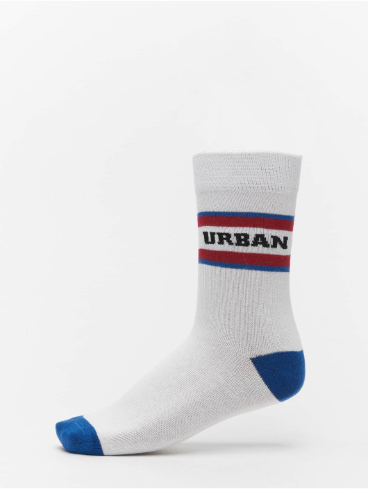 Urban Classics Chaussettes 2-Pack Logo Stripe Sport blanc