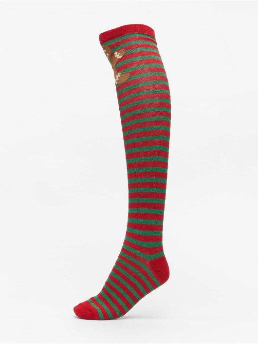 Urban Classics Chaussettes Christmas Overknees rouge