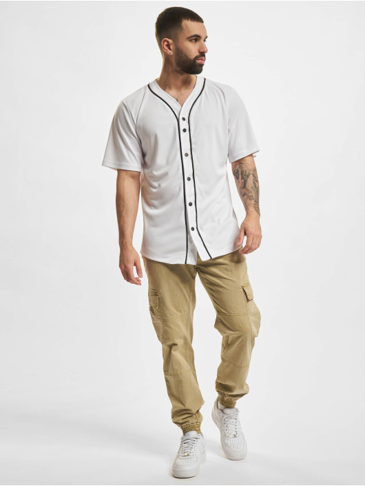 Urban Classics Chemise Baseball Mesh blanc
