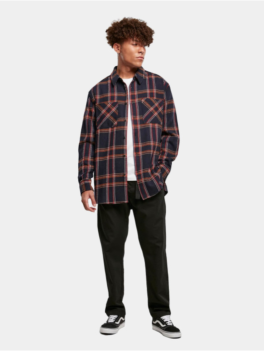 Urban Classics Chemise Heavy Long Oversized Checke bleu