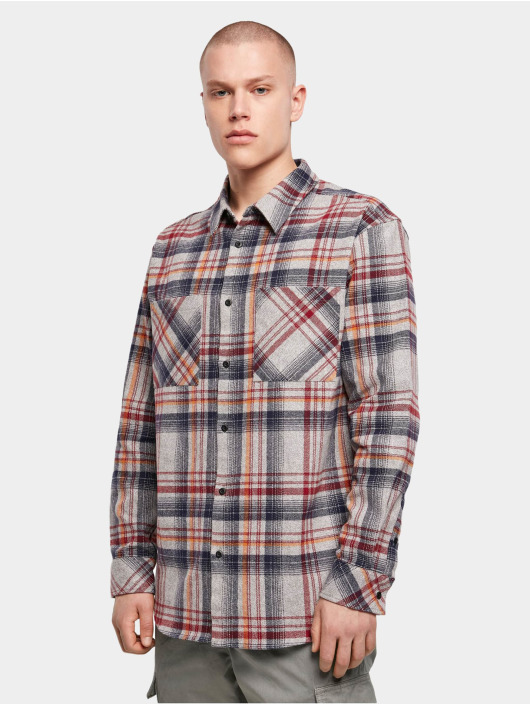 Urban Classics Chemise Heavy Curved Oversized Checked gris
