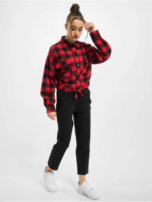 Urban Classics Chemise Ladies Short Oversized Check noir