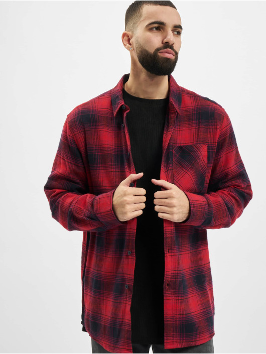 Urban Classics Chemise Oversized Checked Grunge rouge