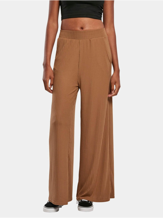Urban Classics Damen Chino Ladies Rib in braun
