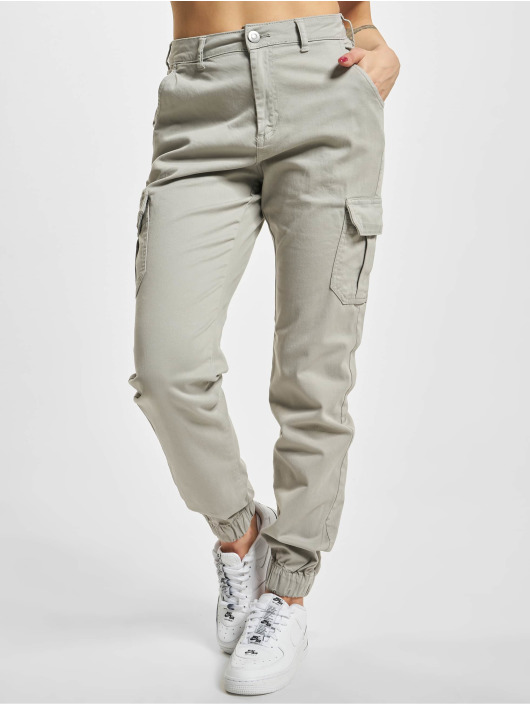 Urban Classics Chino bukser Ladies High Waist grå