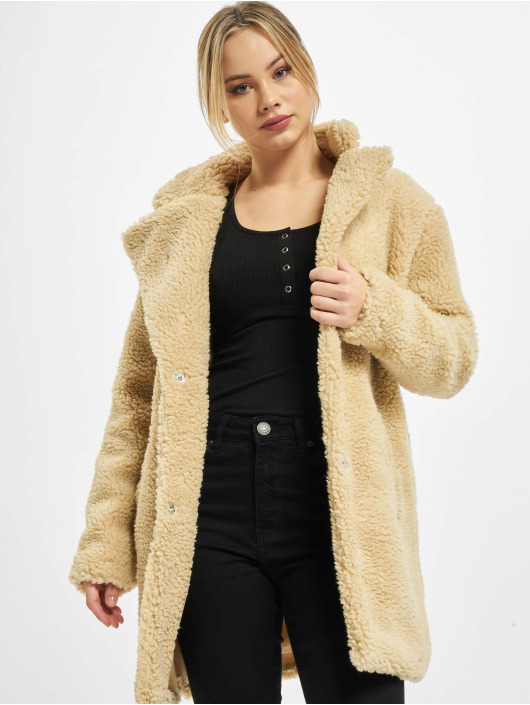 Urban Classics Coats Ladies Oversized Sherpa beige