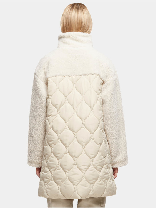 Urban Classics Coats Ladies Oversized Sherpa Quilted beige