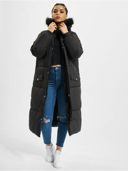 Urban Classics Coats Oversize Faux Fur black