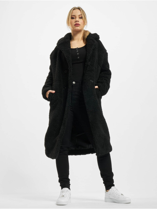 Urban Classics Coats Ladies Oversized Teddy black