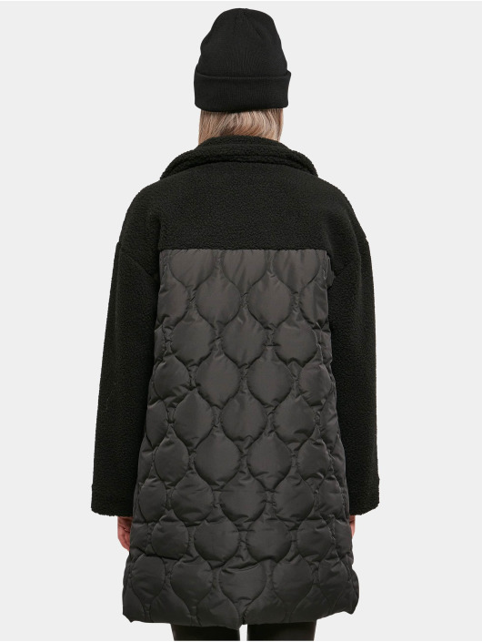 Urban Classics Coats Ladies Oversized Sherpa Quilted black