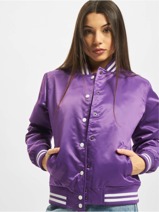 Urban Classics Damen College Jacke Ladies Shiny in violet