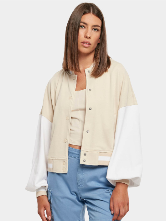 Urban Classics College Jacket Ladies Oversized 2 Tone beige