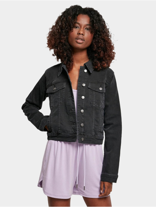 Urban Classics Denim Jacket Ladies Organic Denim black