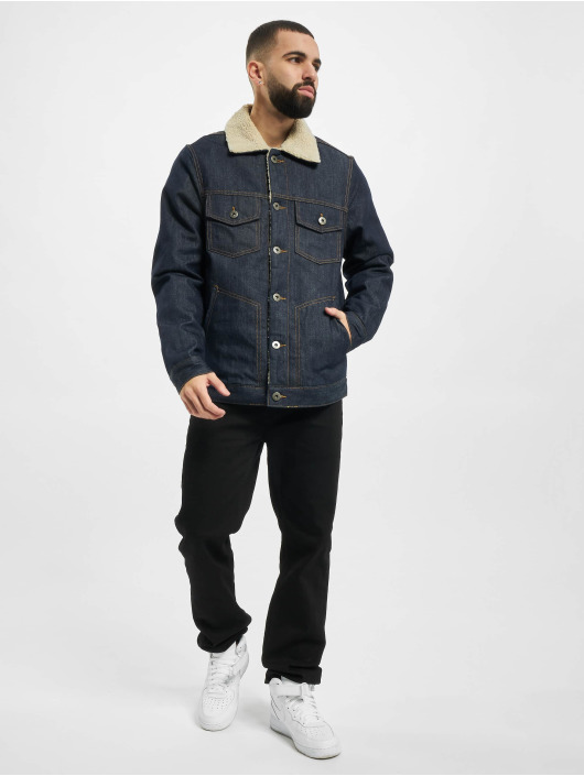 Urban Classics Denim Jacket Sherpa Lined blue