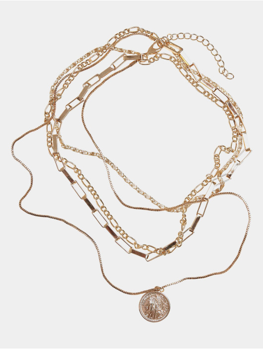 Urban Classics Diverse Coin Layering Necklace guld