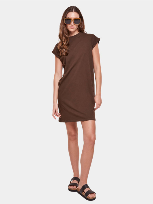 Urban Classics Dress Ladies Turtle Extended Shoulder Dress brown