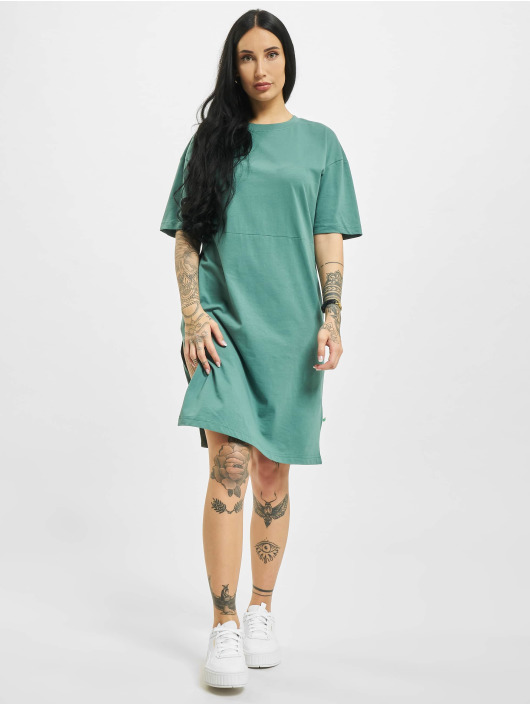 Urban Classics Dress Organic Oversized Slit green
