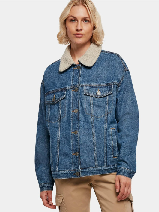 Urban Classics Farkkutakit Ladies Oversized Sherpa sininen