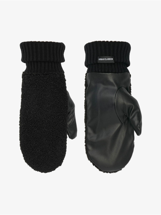 Urban Classics Gants Sherpa Imitation Leather noir