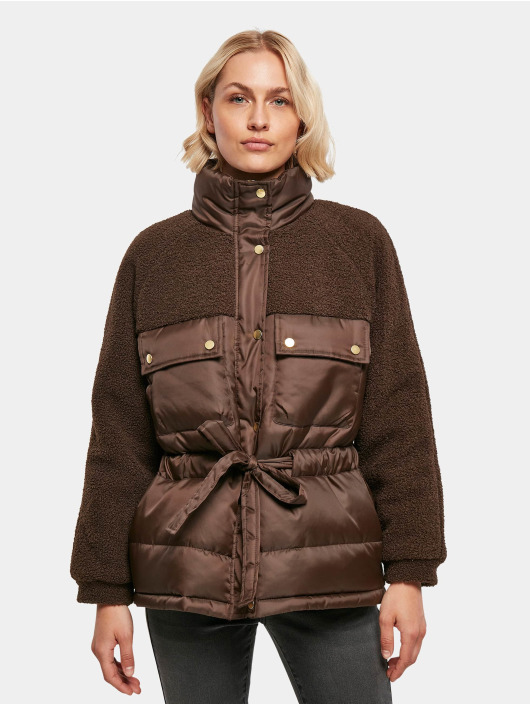 Urban Classics Gewatteerde jassen Ladies Sherpa Mix bruin