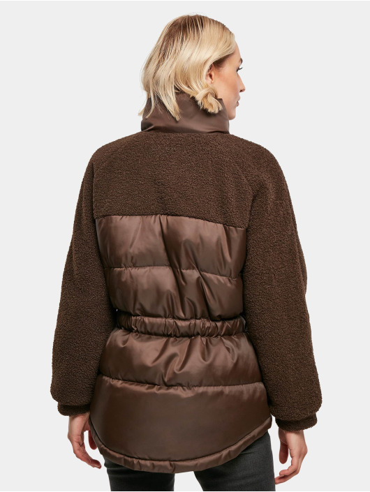 Urban Classics Gewatteerde jassen Ladies Sherpa Mix bruin