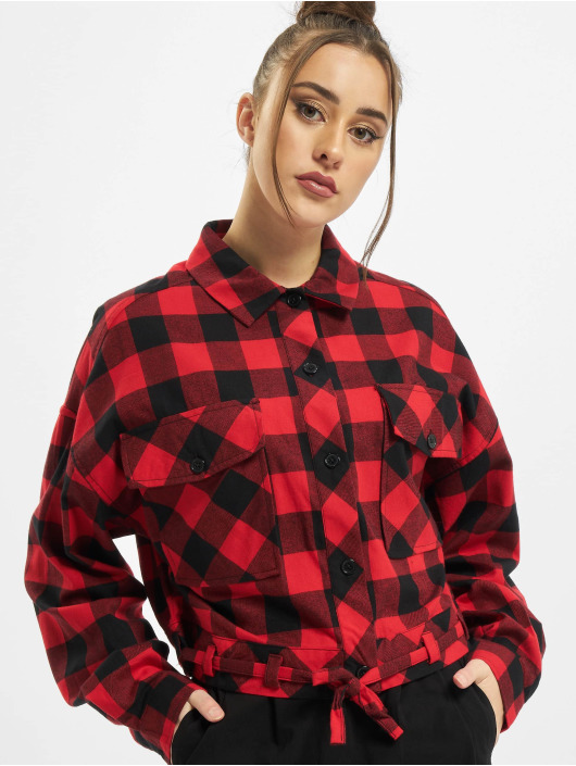 Urban Classics Ladies Oversized Check in schwarz 800924