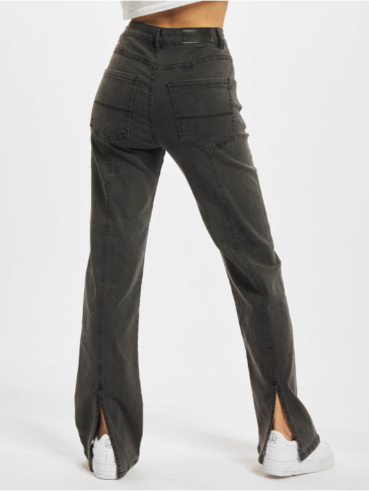 Urban Classics High Waisted Jeans Ladies Straight Slim Denim High Waist black