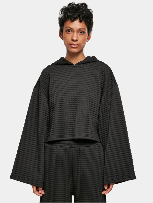 Urban Classics Hoodie Ladies Short Quilted Kimono black
