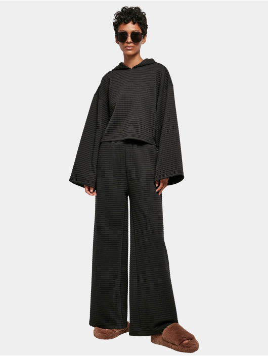 Urban Classics Hoodie Ladies Short Quilted Kimono black