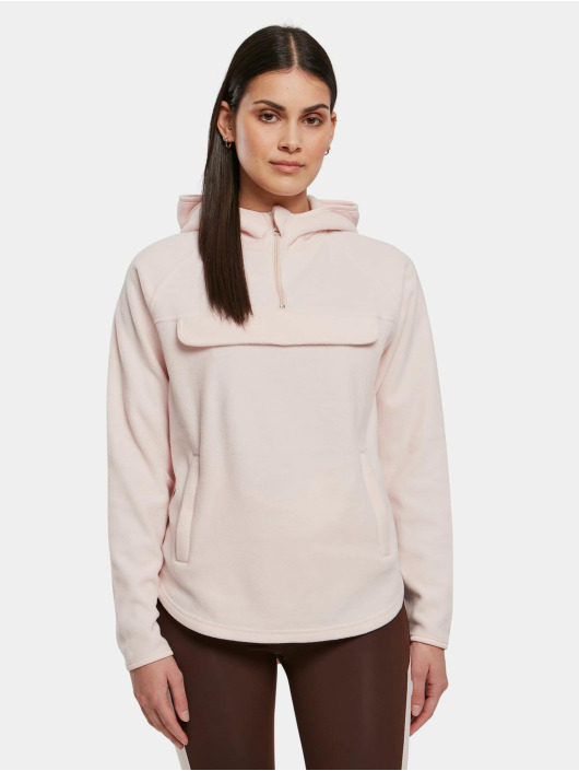 Urban Classics Damen Hoody Ladies Polar Fleece Pull Over in pink