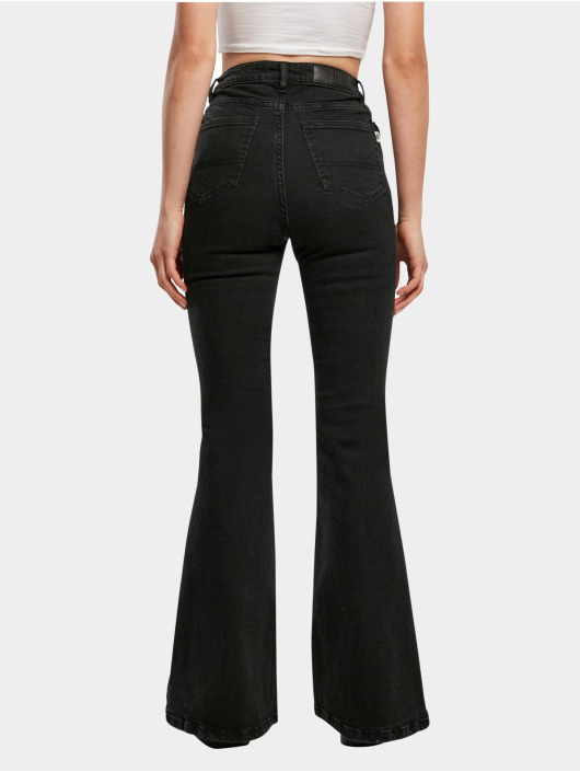 Urban Classics Jean taille haute Organic High Waist Flared Denim noir