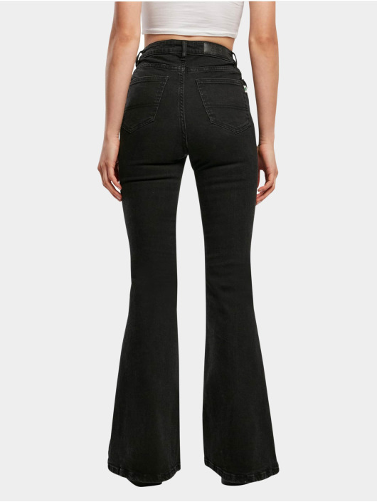 Urban Classics Jeans de cintura alta Organic High Waist Flared Denim negro