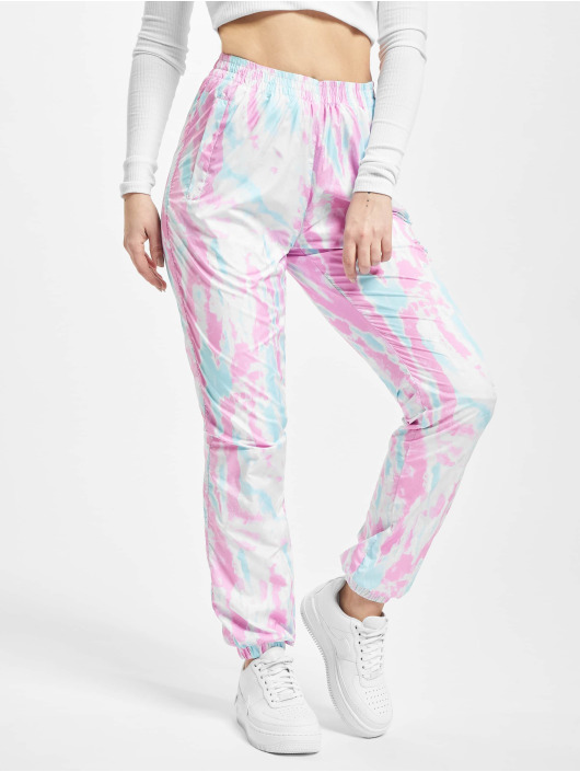 Urban Classics Joggebukser Ladies Tie Dye blå