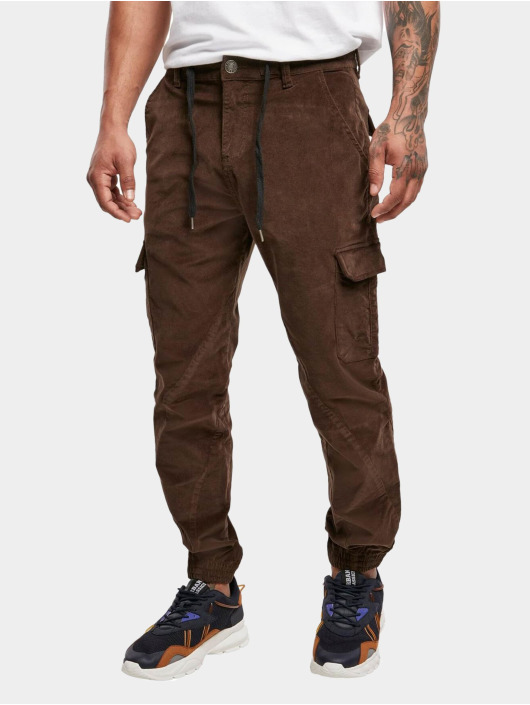Urban Classics Herren Jogginghose Corduroy Cargo in braun