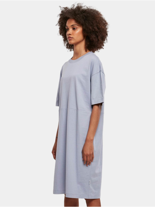 Urban Classics jurk Ladies Organic Oversized Slit Tee blauw