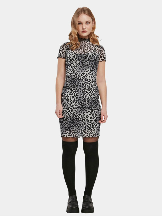 Urban Classics jurk Ladies Mesh Double Layer bont