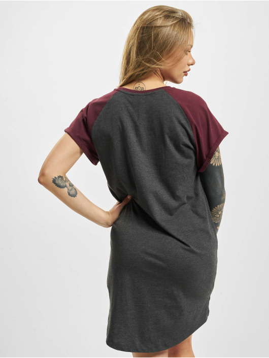 Urban Classics jurk Ladies Contrast Raglan grijs