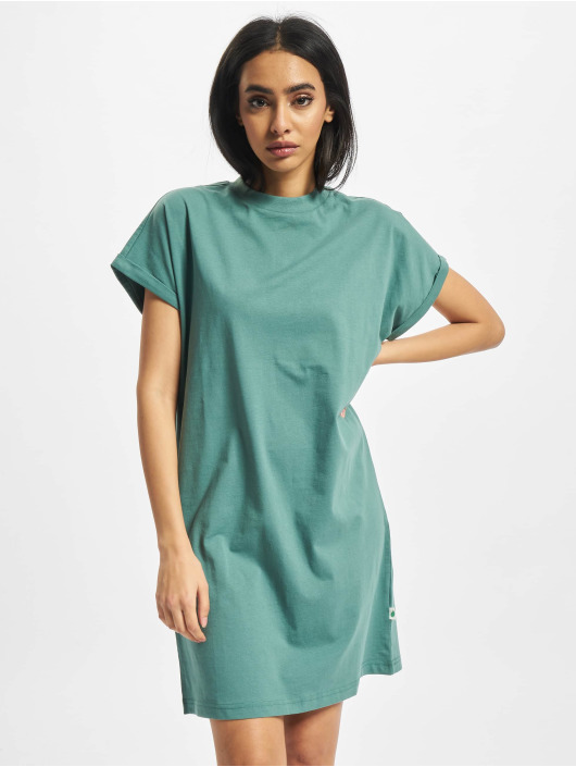 Urban Classics jurk Ladies Organic Cotton Cut On Sleeve groen
