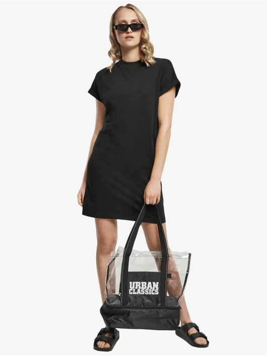 Urban Classics jurk Ladies Organic Cotton Cut On Sleeve zwart