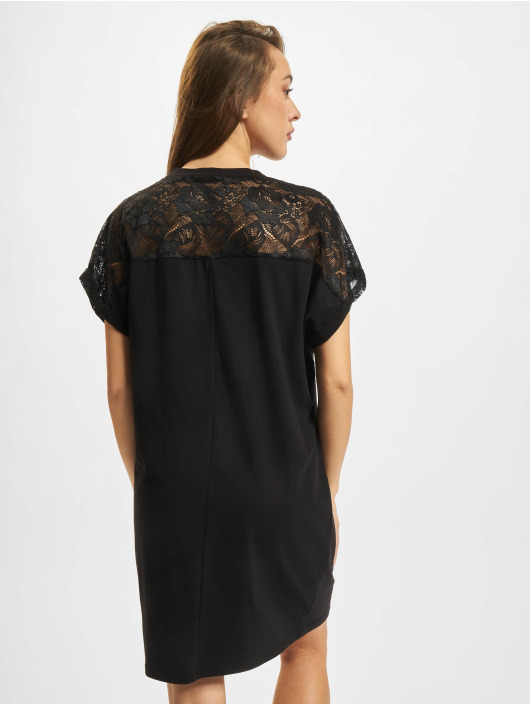 Urban Classics jurk Ladies Lace Tee zwart