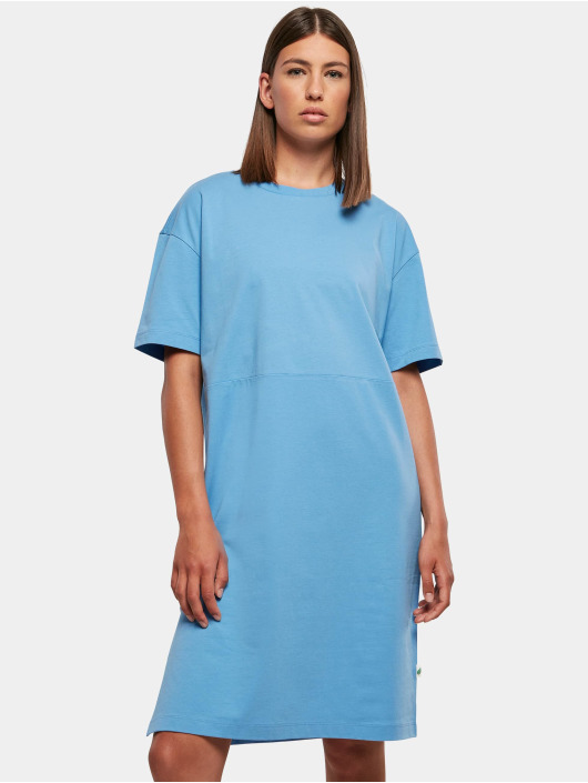 Urban Classics Kleid Ladies Organic Oversized Slit Tee blau