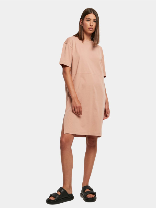 Urban Classics Kleid Ladies Organic Oversized Slit Tee rosa