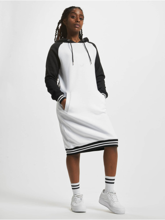Urban Classics Damen Kleid Contrast College Hooded in weiß