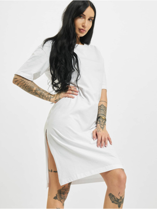 Urban Classics Kleid Organic Oversized Slit weiß
