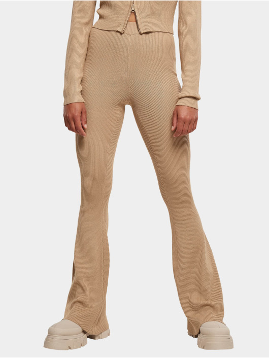 Urban Classics Legging Ladies Rib Knit Bootcut beige
