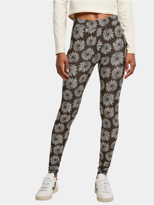 Urban Classics Damen Legging Ladies Soft Aop in braun
