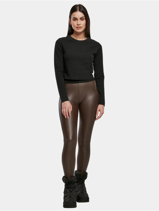 Urban Classics Legging Ladies Faux Leather bruin